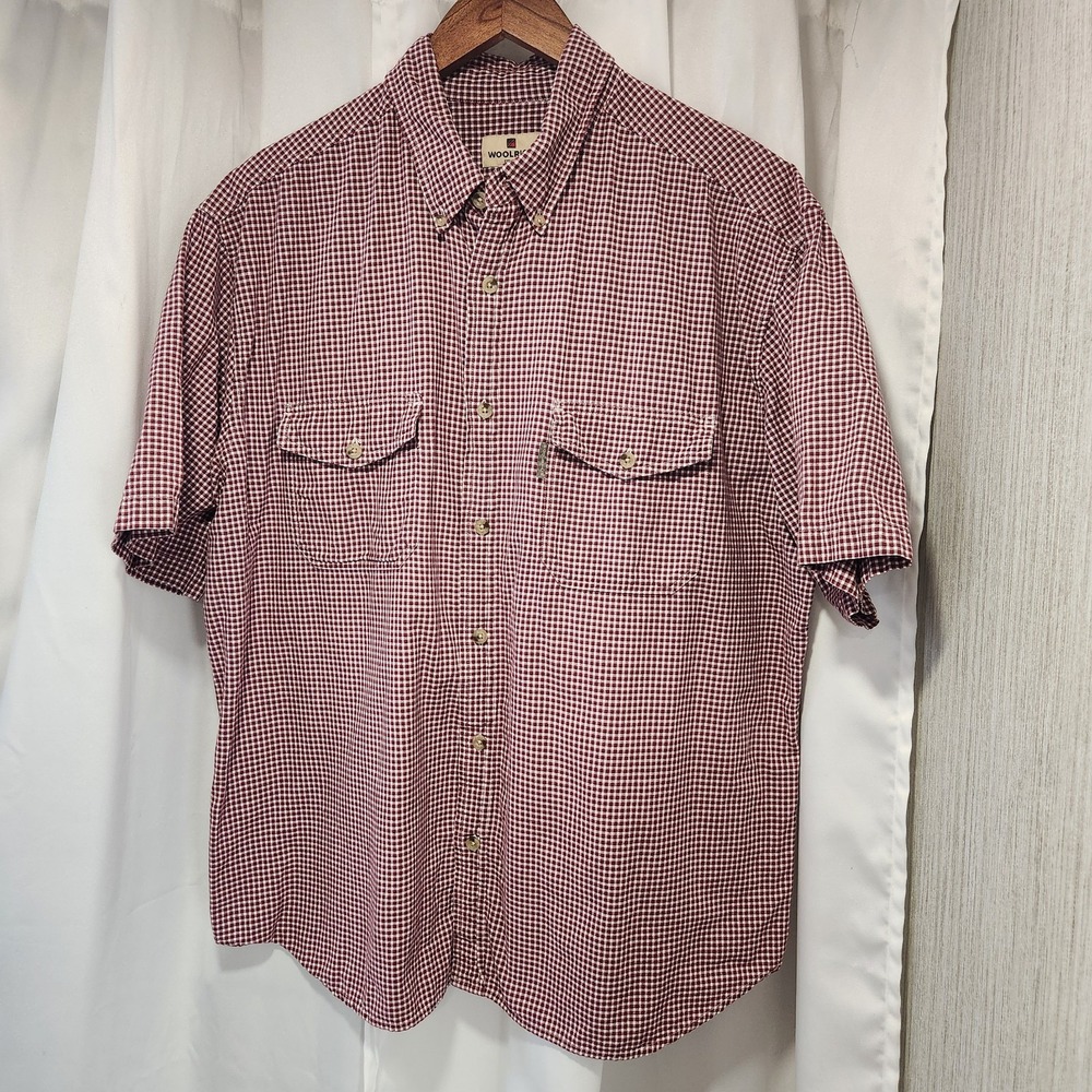 Woolrich Plaid Short Sleeve Button Down Shirt Casual Outdoor Summer Mens M